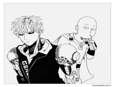 Genos ve Saitama Komik Boyama Sayfası
