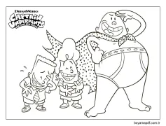 George ve Harold ile Kaptan Külot Boyama Sayfası