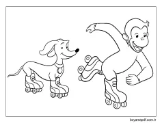 George ve Hundley Ücretsiz Boyama Sayfası