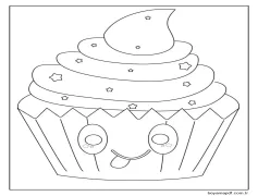 Görüntü Kawaii Yemek basit Boyama Sayfası