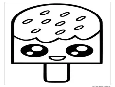 Görüntü Kawaii Yemek kolay Boyama Sayfası