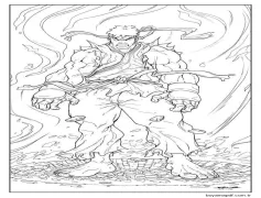 Güçlü Ryu Boyama Sayfası