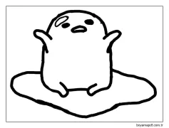 Gudetama Yazdırılabilir Boyama Sayfası