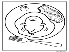 Gudetama Yazdırılabilir Ücretsiz Boyama Sayfası