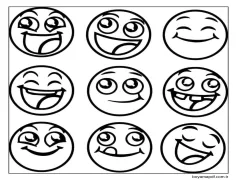 Gülen Yüzler Boyama Sayfaları Duygular Boyama Sayfası