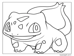 Gülümseyen Bulbasaur Boyama Sayfası