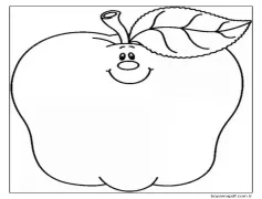 Gülümseyen Elma Boyama Sayfası
