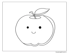 Gülümseyen Elma Şirin Boyama Sayfası
