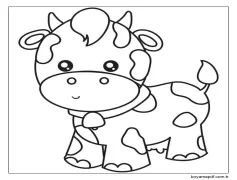 Gülümseyen Küçük Inek Boyama Sayfası