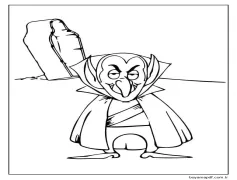 Gülümseyen Vampir Boyama Sayfası