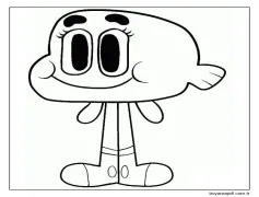 Gumball Görseli Boyama Sayfası