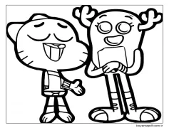 Gumball Ücretsiz Resmi Boyama Sayfası