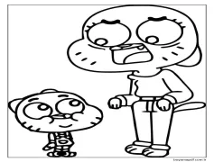 Gumball Yazdırma Boyama Sayfası