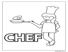 Güzel Aşçı Kız Boyama Sayfası