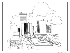 Güzel bir şehir Boyama Sayfası