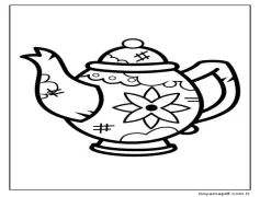 Güzel Çaydanlık Çiz Boyama Sayfası