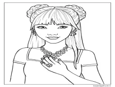 Güzel Genç Kız Boyama Sayfası