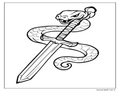 Güzel Kılıç Boyama Sayfası