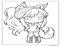 Güzel kız Gacha Life Boyama Sayfası