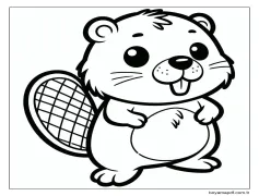 Güzel Kunduz Boyama Sayfası