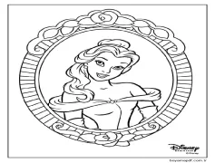 Güzel Prenses Belle'i çiz Boyama Sayfası