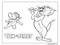 Güzel Tom ve Jerry Boyama Sayfası
