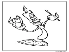 Güzel ve Çirkin'den Lumiere'i çizin Boyama Sayfası