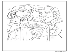 Güzel ve Çirkin'i Ücretsiz Çiz Boyama Sayfası