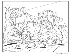 Güzel ve Lumière Boyama Sayfası