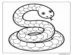 Güzel Yılan Boyama Sayfası