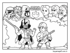 Güzel Yıldız Savaşları Boyama Sayfası