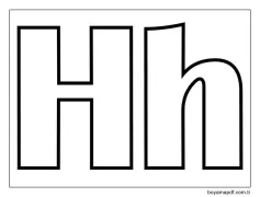 H h Harfi Boyama Sayfası