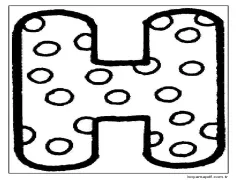 H Harfi Puantiyeli Boyama Sayfası