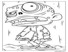 Halloween Zombi Boyama Sayfası