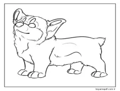 Havalı Corgi Boyama Sayfası