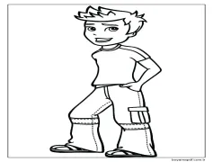 Havalı Genç çocuk Boyama Sayfası