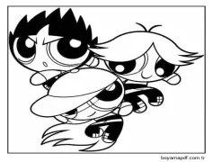 Havalı Powerpuff Girls Boyama Sayfası