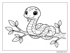 Havalı Yılan Boyama Sayfası