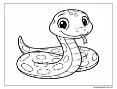 Hayvan Yılan Boyama Sayfası