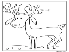 Hediye ren geyiği Boyama Sayfası