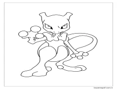 Hızlı Mewtwo Boyama Sayfası