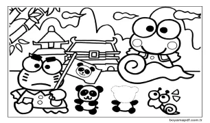 Hoş Keroppi Boyama Sayfası