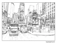 Huzurlu bir şehir Boyama Sayfası