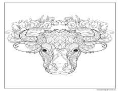 İnek Başı Yetişkinler Içindir Boyama Sayfası