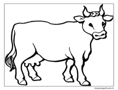 Inek çizimi Boyama Sayfası