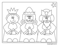 İsa'nın Doğuşu üç bilge adam Boyama Sayfası