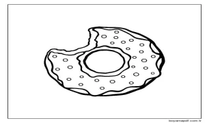 Isırılmış Bir Donut Boyama Sayfası