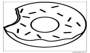 Isırılmış Donut Boyama Sayfası