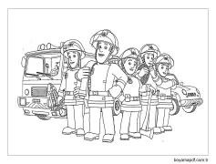 İtfaiyeci Sam ve Takım Arkadaşları Boyama Sayfası
