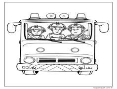 İtfaiyeci Sam ve Takım Arkadaşları İtfaiye Aracında Boyama Sayfası